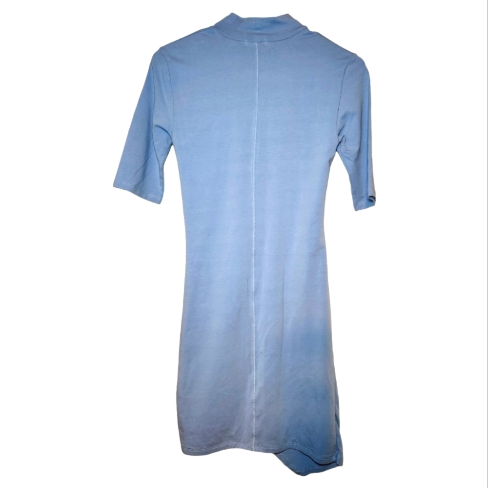 ATM Anthony Thomas Melillo Pima Cotton Side Draped Light Blue Dress Size M - Picture 5 of 8